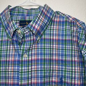 Polo‎ Ralph Lauren Classic Fit Blue Plaid Pony XXL  Long Sleeve